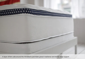 A layer of firm coils around the WinkBed's perimeter gives it resilience and sturdy edge support.